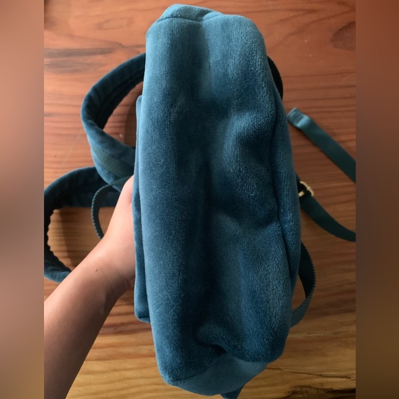 NWT Juicy Couture Black Label Teal Velour Mini Backpack! - Picture 3 of 10